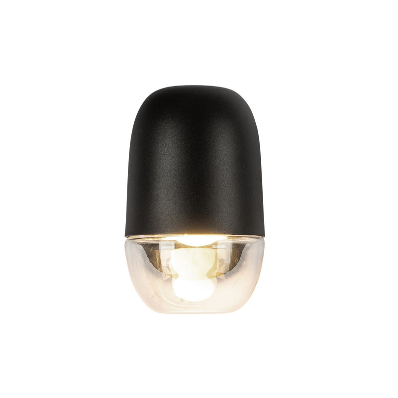 Kuzco Lighting EW38504-BK/CL LED Exterior Wall Mount, Black/Clear Glass