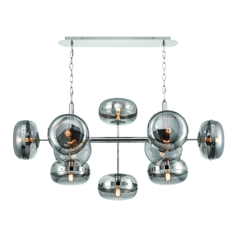 Eurofase 37089-029 Ten Light Chandelier, Polished Nickel