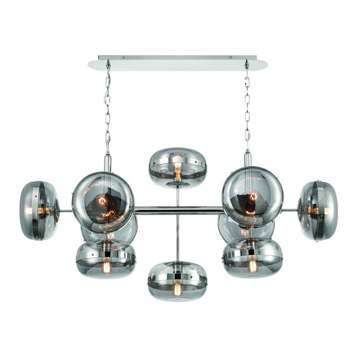 Eurofase 37089-029 Ten Light Chandelier, Polished Nickel