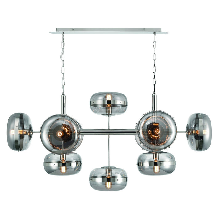 Eurofase 37089-029 Ten Light Chandelier, Polished Nickel