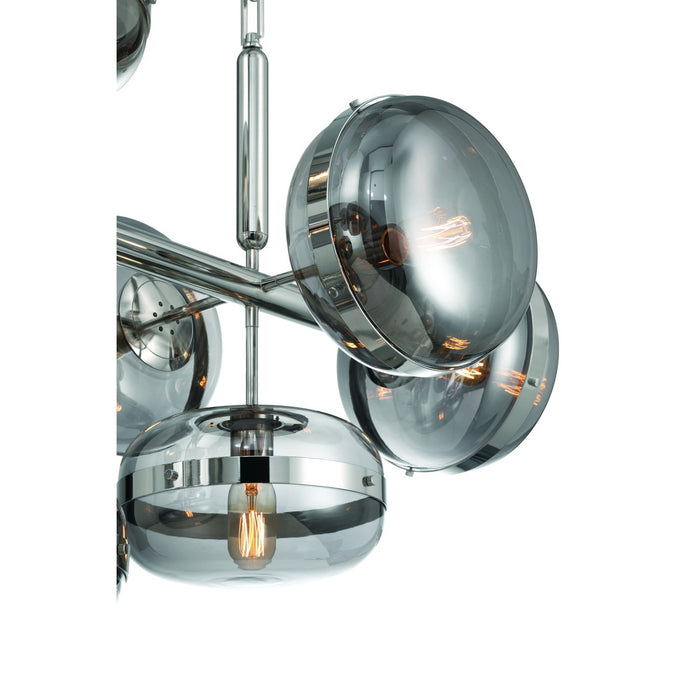 Eurofase 37089-029 Ten Light Chandelier, Polished Nickel