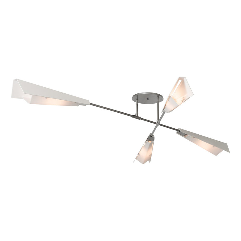 Hubbardton Forge 131010-SKT-MULT-82-02-BB0780 Four Light Pendant/Semi-Flush, Vintage Platinum