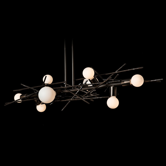 Hubbardton Forge 131087-SKT-MULT-07 Eight Light Linear Pendant, Dark Smoke