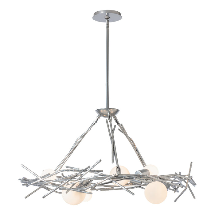 Hubbardton Forge 131088-SKT-MULT-85 Six Light Pendant, Sterling