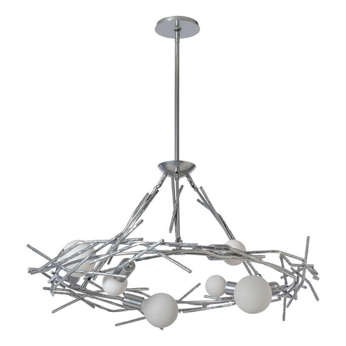Hubbardton Forge 131088-SKT-MULT-85 Six Light Pendant, Sterling