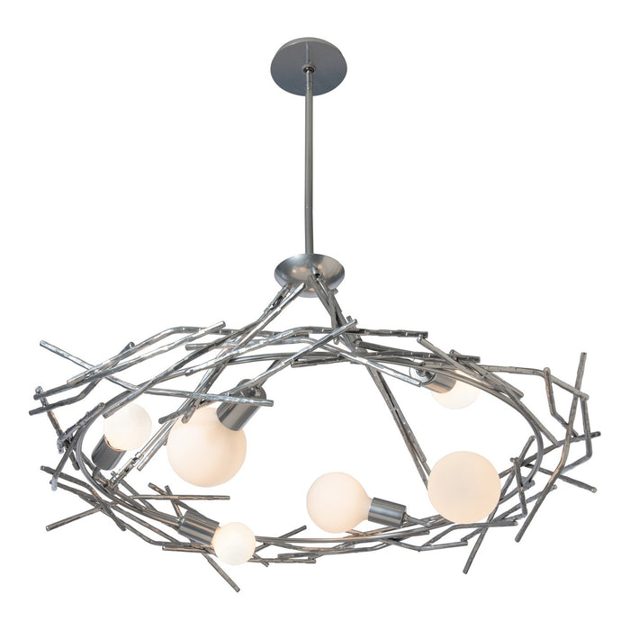 Hubbardton Forge 131088-SKT-MULT-85 Six Light Pendant, Sterling