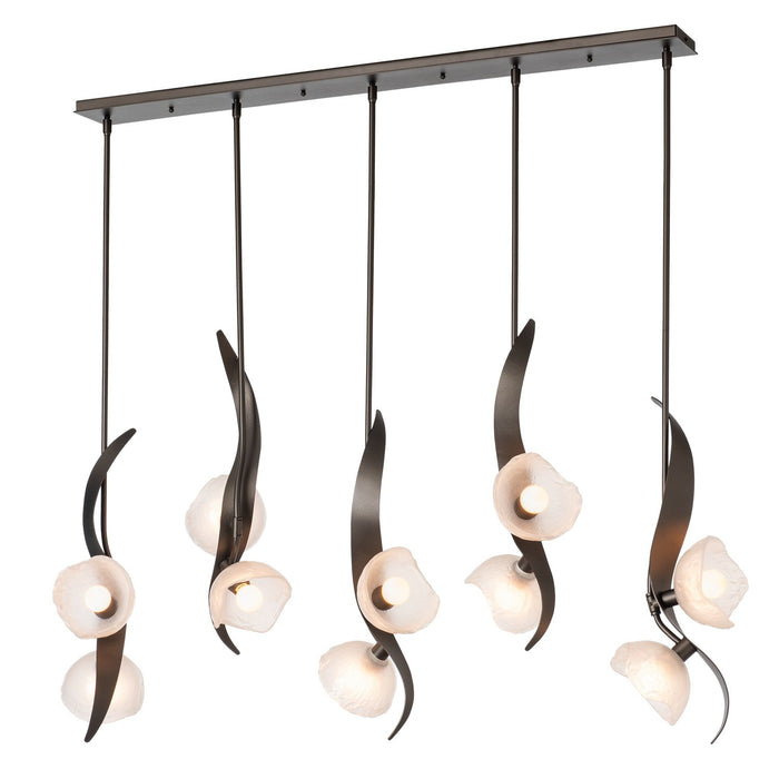 Hubbardton Forge 131098-SKT-MULT-14-FD0791 Ten Light Pendant, Oil Rubbed Bronze