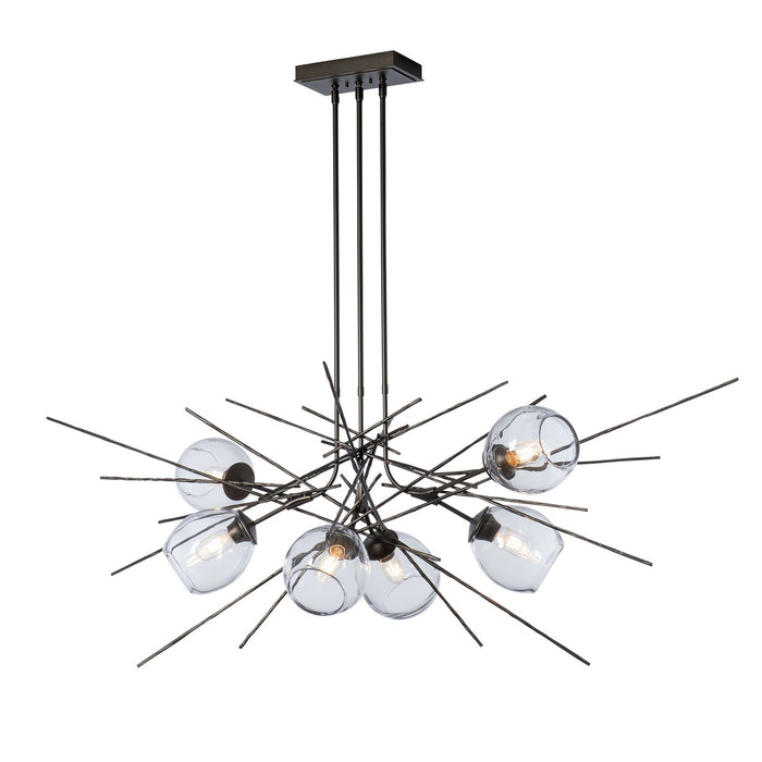 Hubbardton Forge 137750-SKT-MULT-14-ZM0788 Six Light Pendant, Oil Rubbed Bronze
