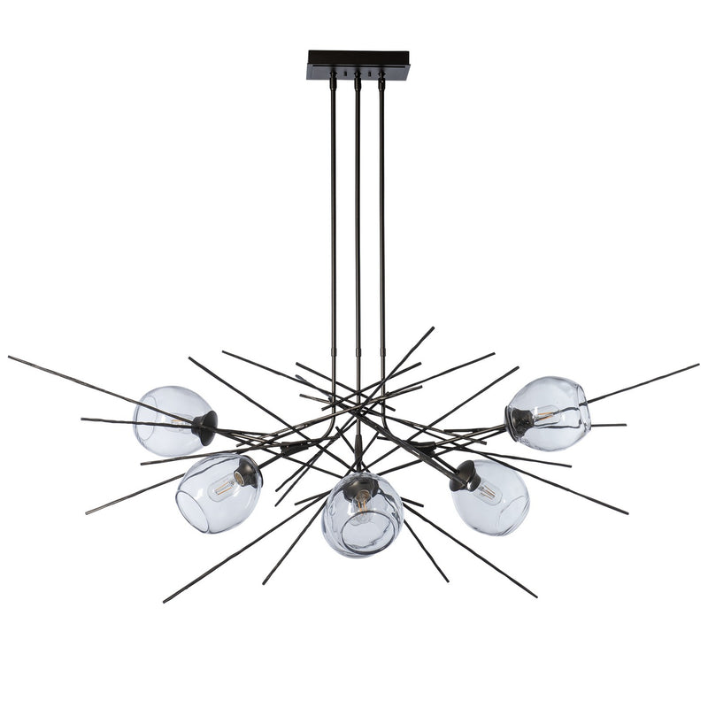 Hubbardton Forge 137750-SKT-MULT-14-ZM0788 Six Light Pendant, Oil Rubbed Bronze