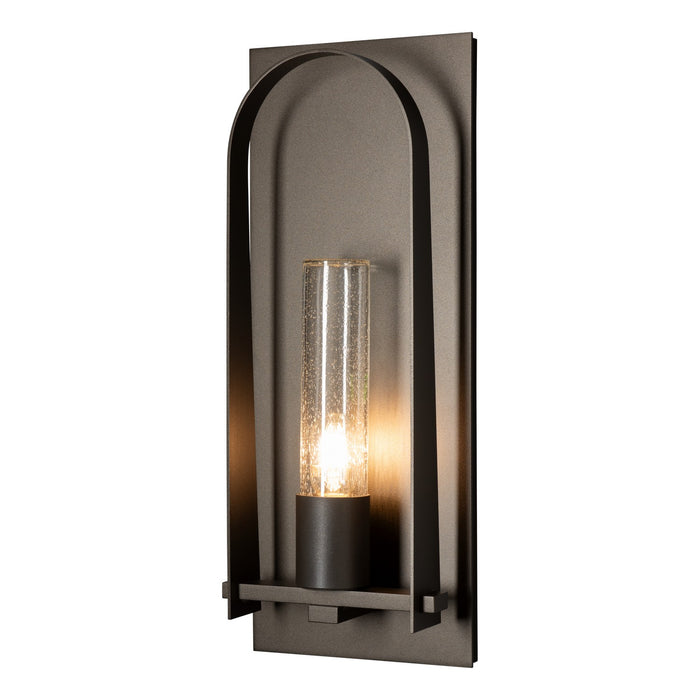 Hubbardton Forge 302031-SKT-14-GG0781 One Light Outdoor Wall Sconce, Oil Rubbed Bronze
