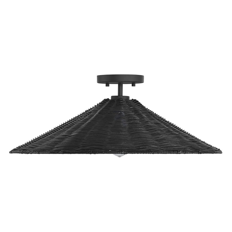 Meridian M60074MBK One Light Semi-Flush Mount, Matte Black