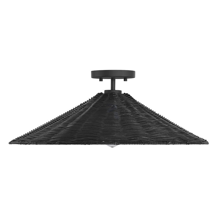 Meridian M60074MBK One Light Semi-Flush Mount, Matte Black