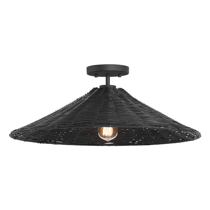 Meridian M60074MBK One Light Semi-Flush Mount, Matte Black