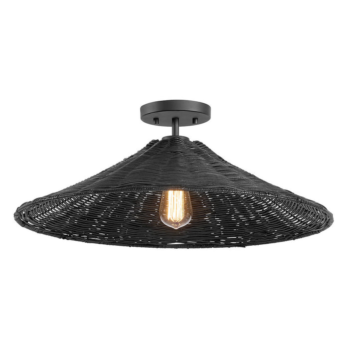 Meridian M60074MBK One Light Semi-Flush Mount, Matte Black