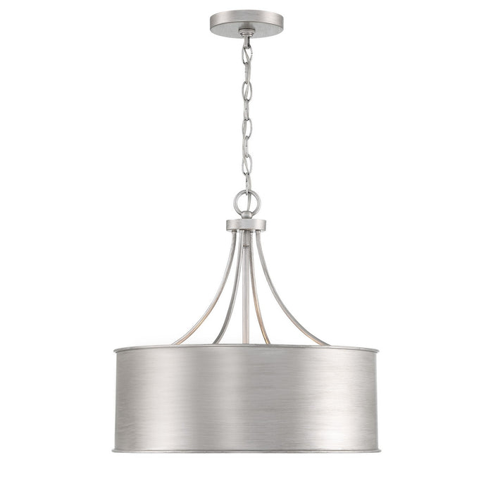 Meridian M7040AS Four Light Pendant, Antique Silver