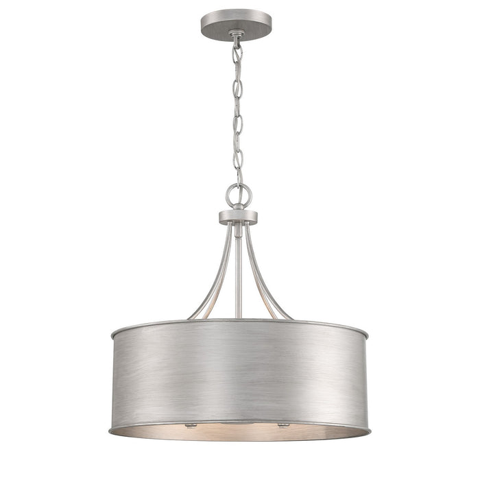 Meridian M7040AS Four Light Pendant, Antique Silver