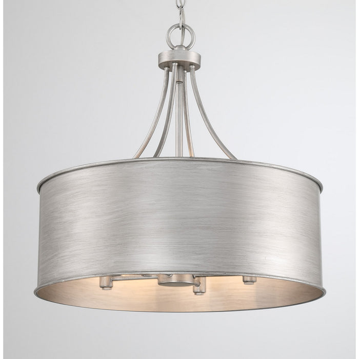 Meridian M7040AS Four Light Pendant, Antique Silver