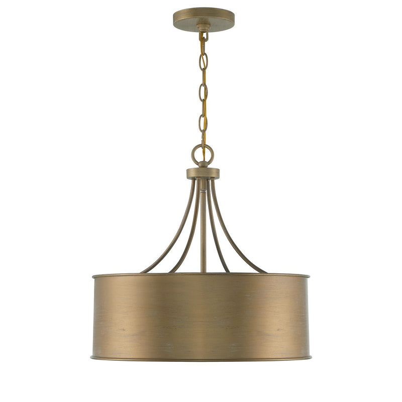 Meridian M7040BG Four Light Pendant, Brushed Gold
