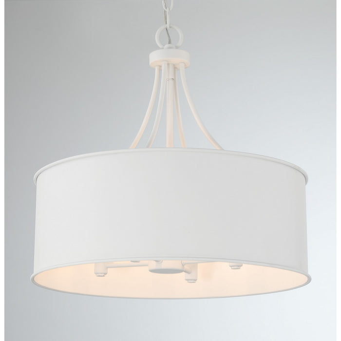 Meridian M7040BQW Four Light Pendant, Bisque White