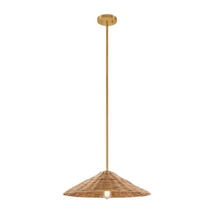 Meridian M7041NB One Light Pendant, Natural Brass