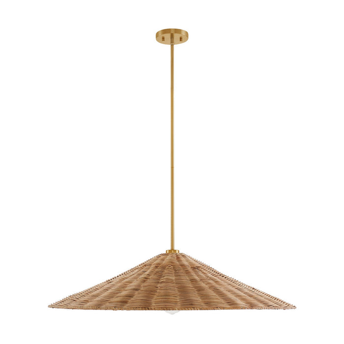 Meridian M7042NB One Light Pendant, Natural Brass