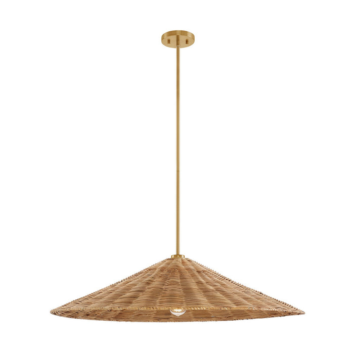 Meridian M7042NB One Light Pendant, Natural Brass