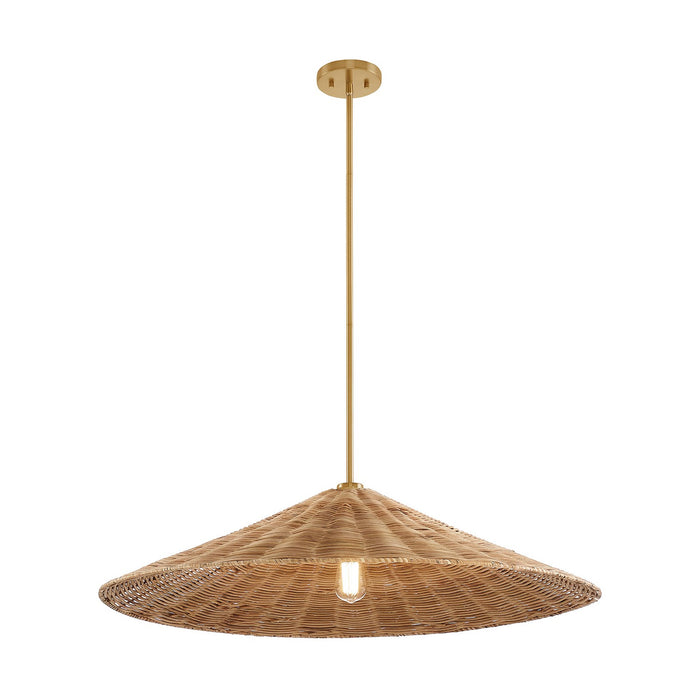 Meridian M7042NB One Light Pendant, Natural Brass
