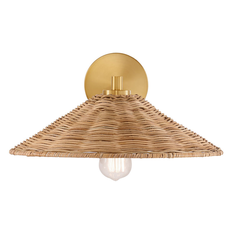 Meridian M90106NB One Light Wall Sconce, Natural Brass