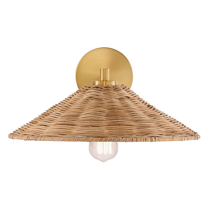 Meridian M90106NB One Light Wall Sconce, Natural Brass