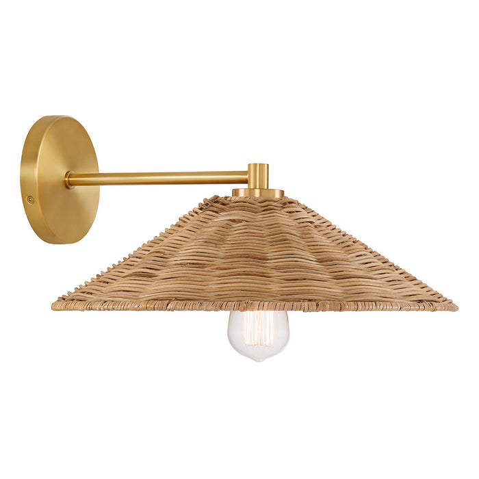 Meridian M90106NB One Light Wall Sconce, Natural Brass