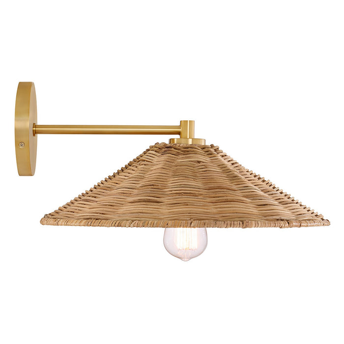 Meridian M90106NB One Light Wall Sconce, Natural Brass