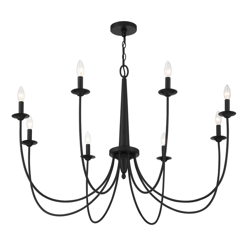 Savoy House 1-1202-8-89 Eight Light Chandelier, Matte Black
