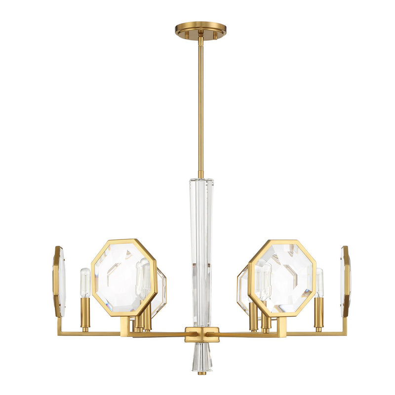 Savoy House 1-2216-6-322 Six Light Chandelier, Warm Brass