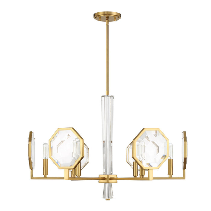 Savoy House 1-2216-6-322 Six Light Chandelier, Warm Brass