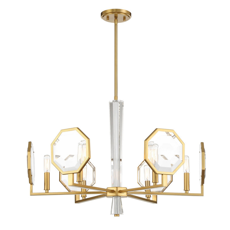 Savoy House 1-2216-6-322 Six Light Chandelier, Warm Brass