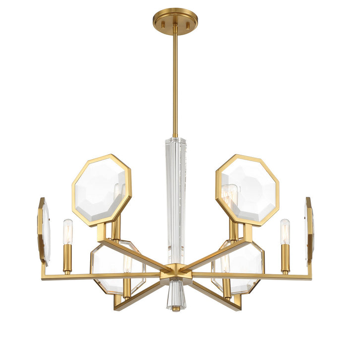 Savoy House 1-2216-6-322 Six Light Chandelier, Warm Brass