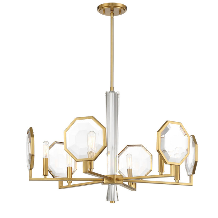 Savoy House 1-2216-6-322 Six Light Chandelier, Warm Brass