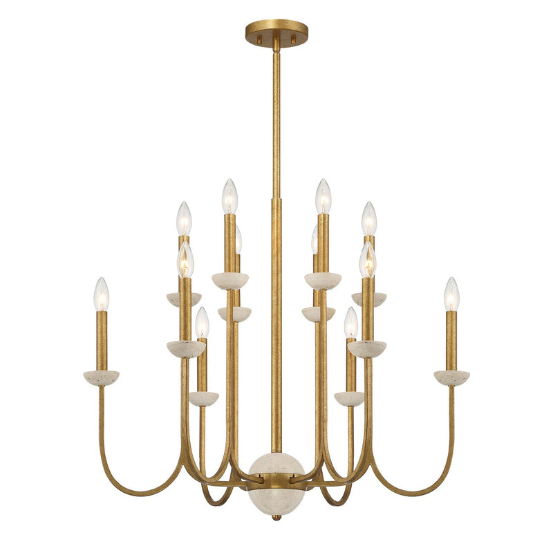 Savoy House 1-2294-12-262 12 Light Chandelier, Antique Gold