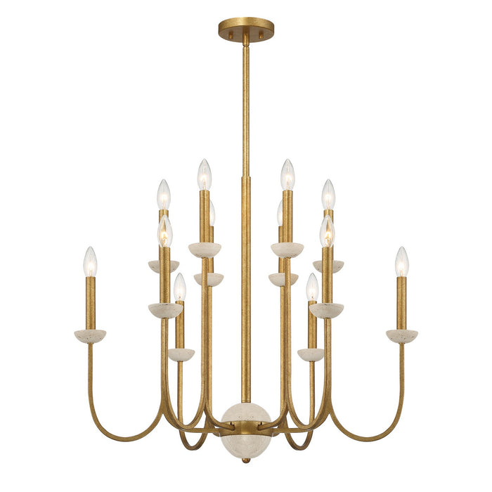 Savoy House 1-2294-12-262 12 Light Chandelier, Antique Gold