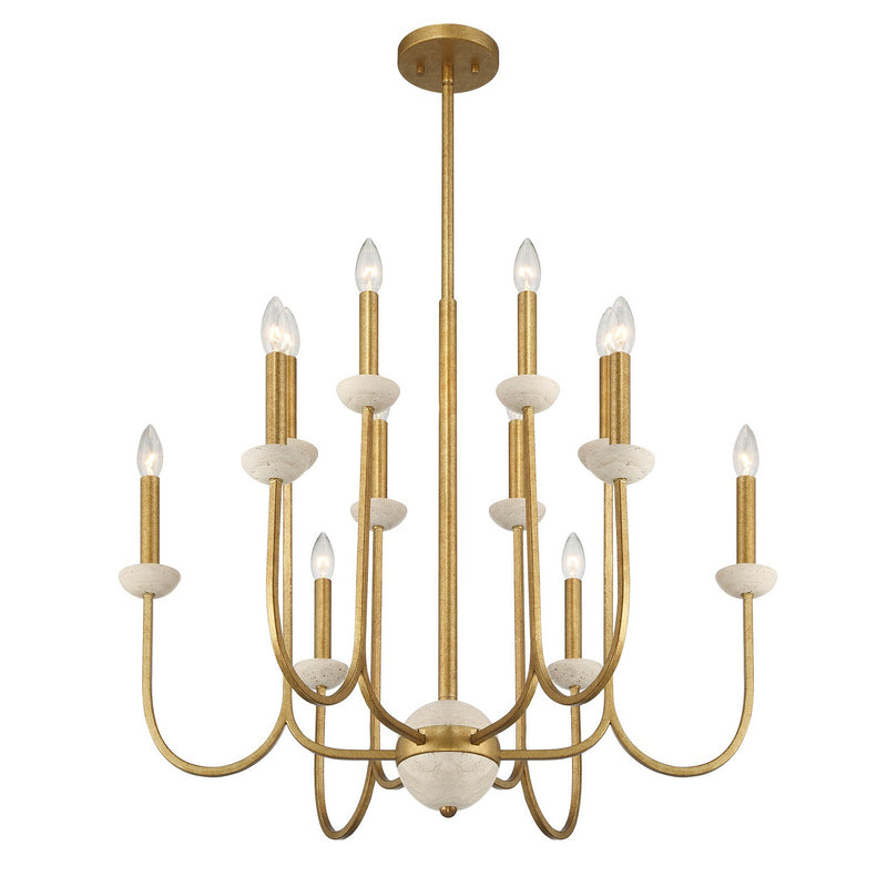 Savoy House 1-2294-12-262 12 Light Chandelier, Antique Gold