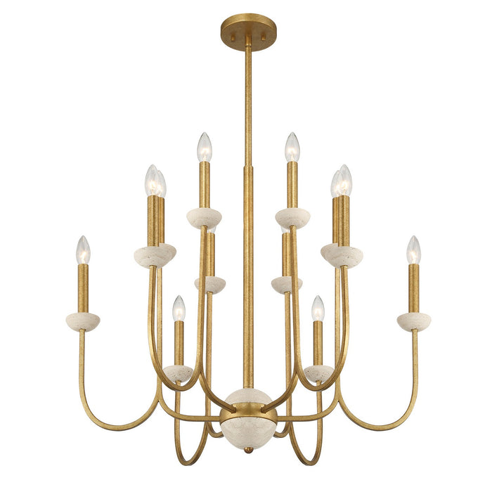 Savoy House 1-2294-12-262 12 Light Chandelier, Antique Gold