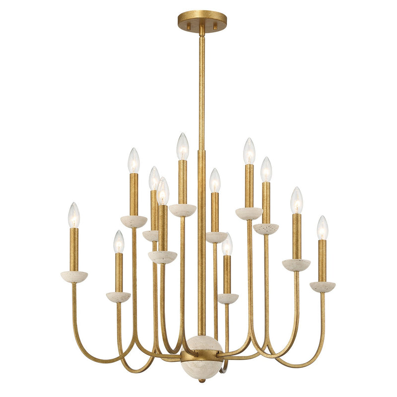 Savoy House 1-2294-12-262 12 Light Chandelier, Antique Gold