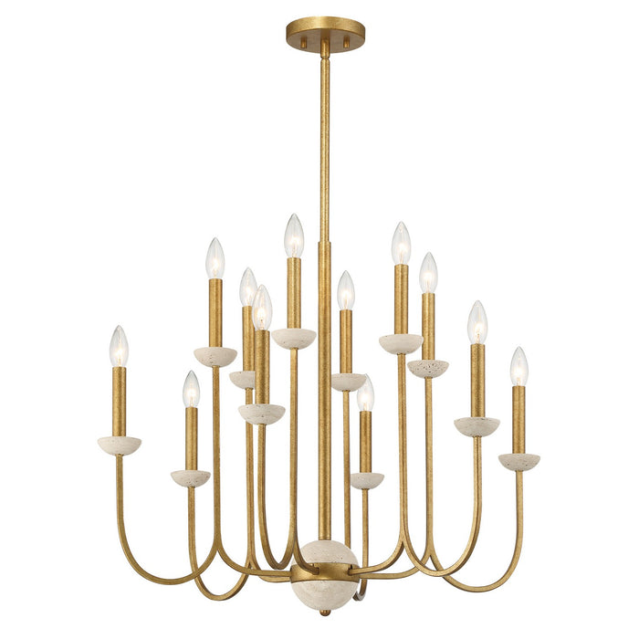 Savoy House 1-2294-12-262 12 Light Chandelier, Antique Gold