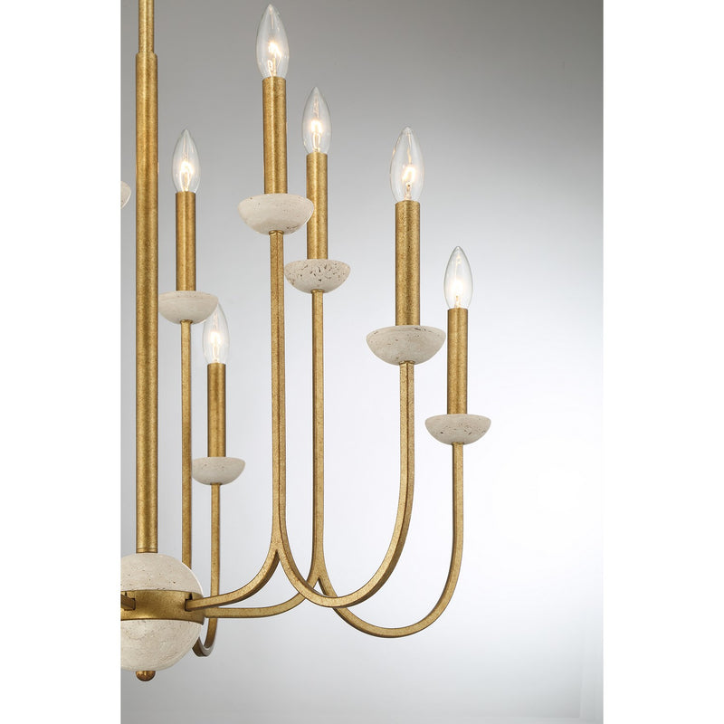 Savoy House 1-2294-12-262 12 Light Chandelier, Antique Gold