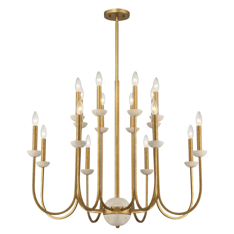 Savoy House 1-2296-16-262 16 Light Chandelier, Antique Gold