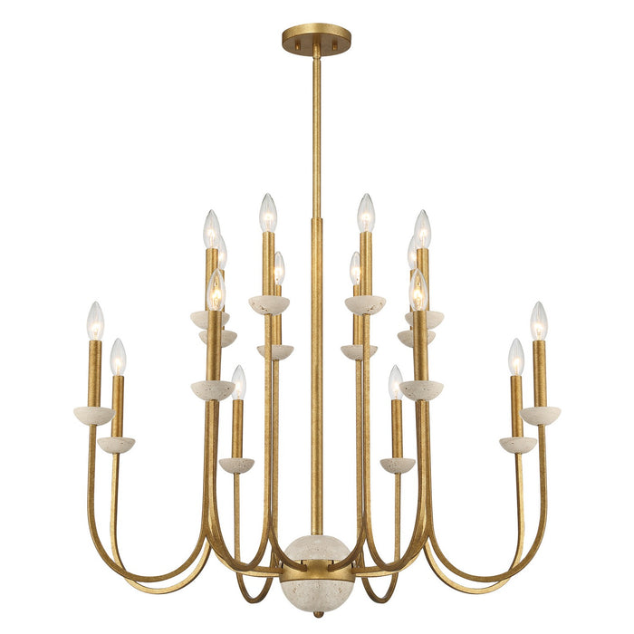 Savoy House 1-2296-16-262 16 Light Chandelier, Antique Gold
