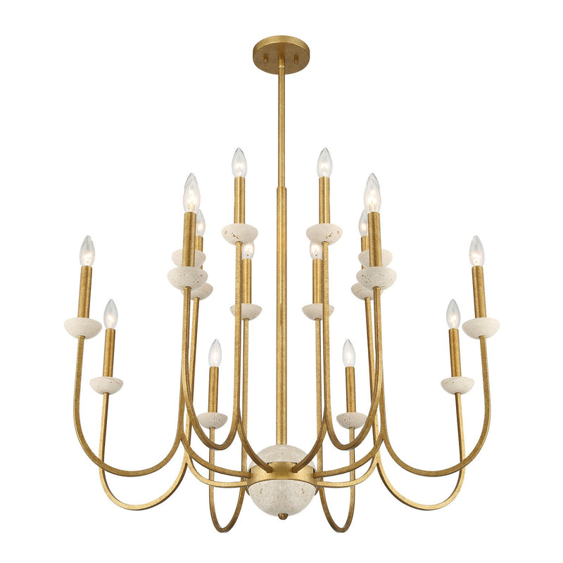 Savoy House 1-2296-16-262 16 Light Chandelier, Antique Gold
