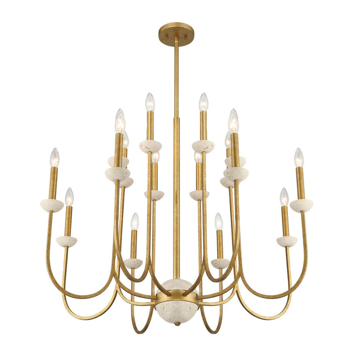 Savoy House 1-2296-16-262 16 Light Chandelier, Antique Gold