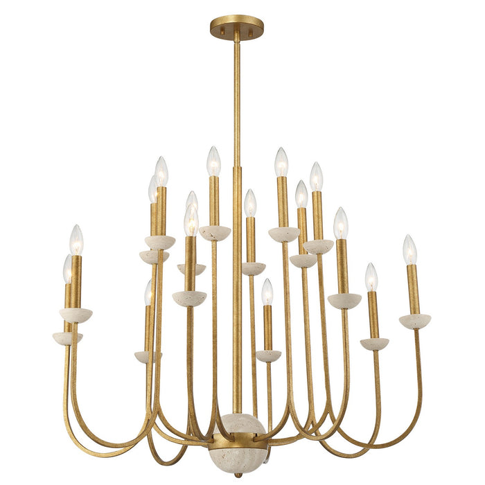 Savoy House 1-2296-16-262 16 Light Chandelier, Antique Gold