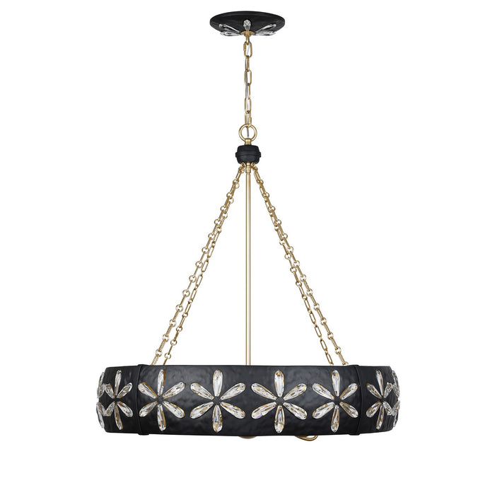 Savoy House 1-2493-6-104 Six Light Chandelier, Metropolis Black and Gold